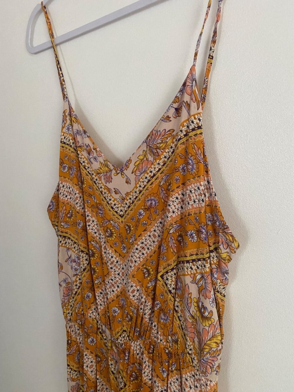 NWT Jaase Bohemian Floral Wide-Leg Jumpsuit Tassels, Elastic Waist Size S - Picture 2 of 9